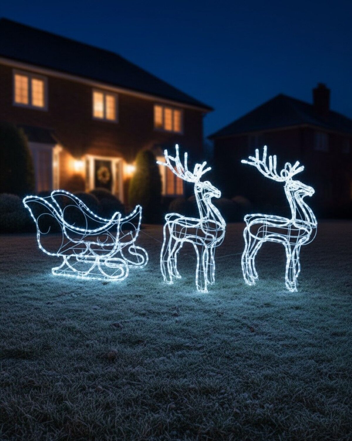 1.8m 3D Sleigh & Reindeer Outdoor LED Rope Light Display Set — image 2