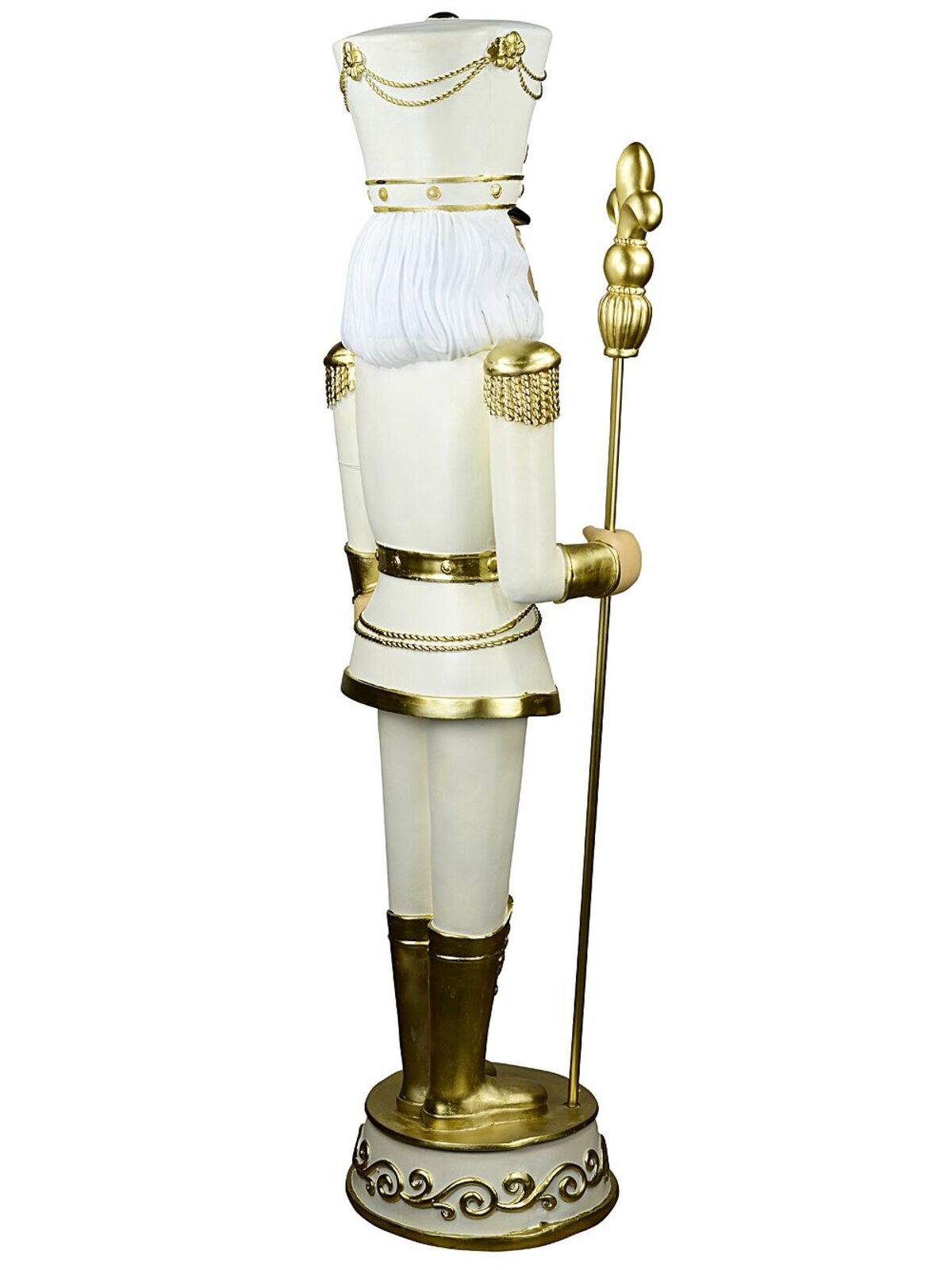 1.8m Gilded Ivory Nutcracker Life Size Resin Christmas Ornament — image 5