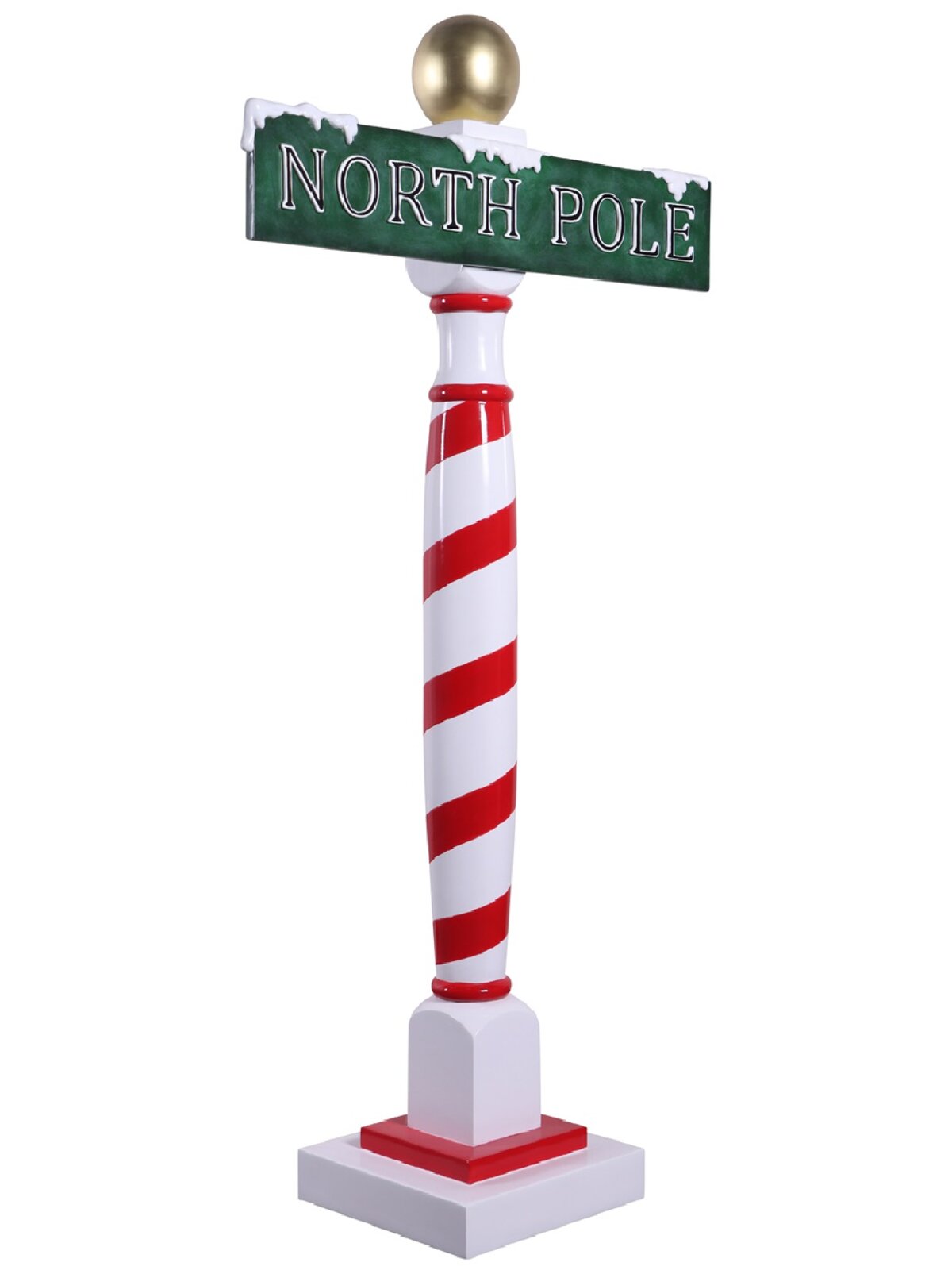 1.8m North Pole Signpost Life Size Resin Christmas Ornament — image 2