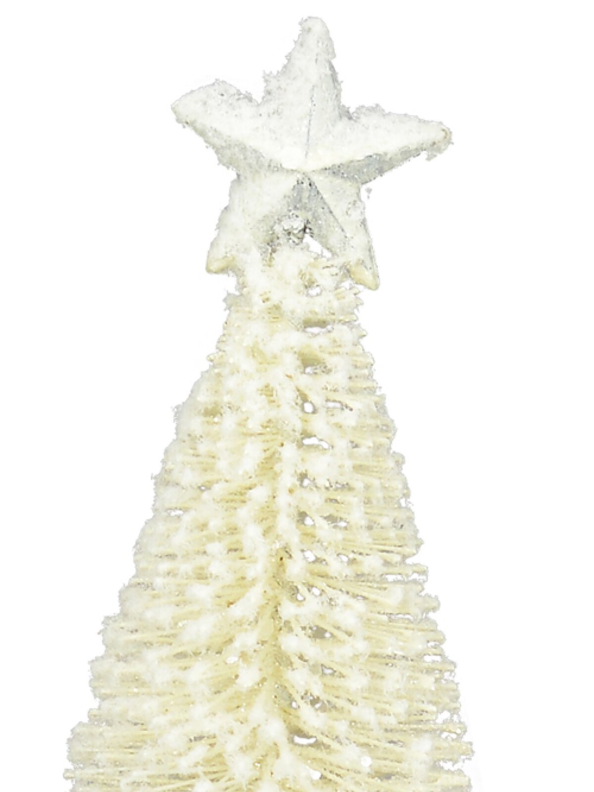 19cm White Iron Christmas Tree With Snow Dust & Star Tabletop Ornament — image 2