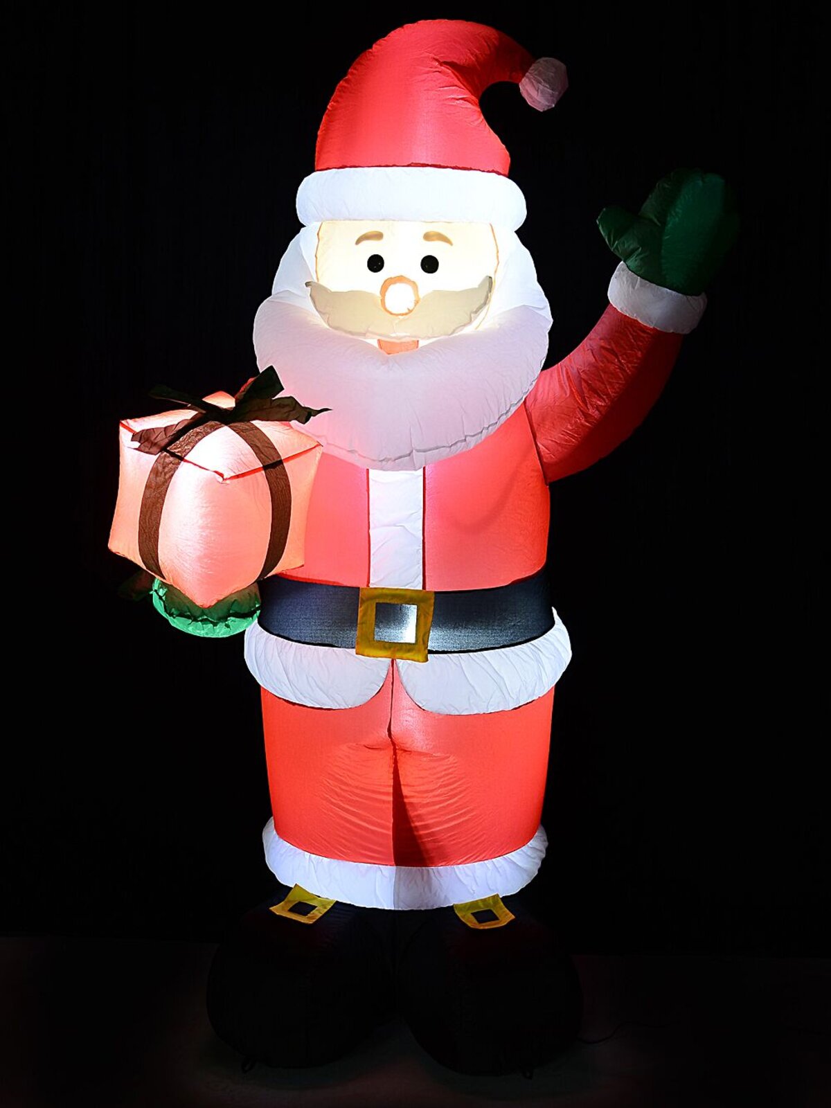 1.9m Classic Greeting Santa Holding Gift | LED Outdoor Inflatable — image 6