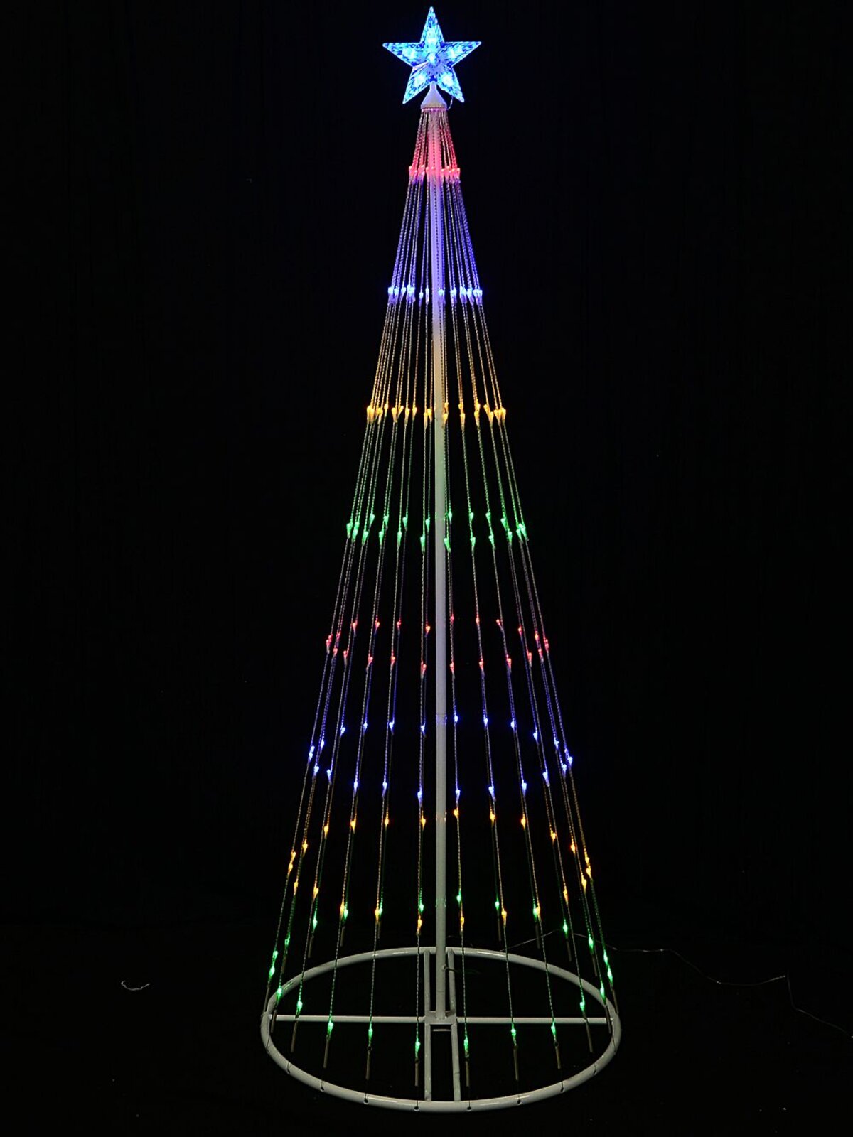 1.9m Outdoor Digital LED Multi Colour 3D Conical Christmas Tree — image 4