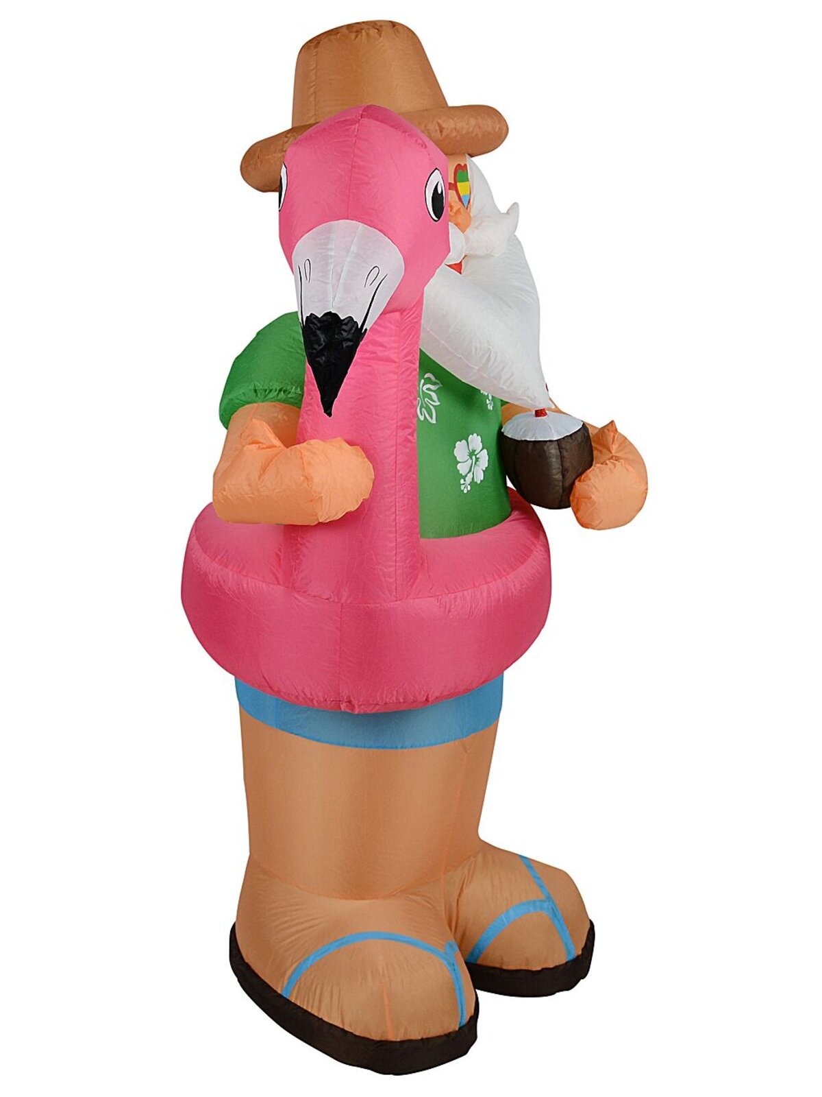 1.9m Summer Santa & Flamingo Floatie Illuminated Christmas Inflatable — image 4