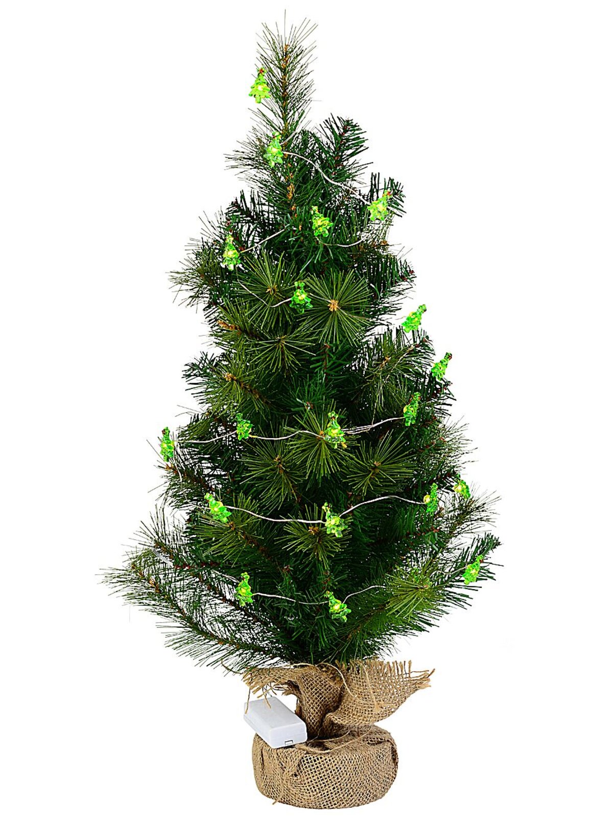 20 Warm White LED Christmas Trees String Fairy Static Battery Lights | 2m — image 2