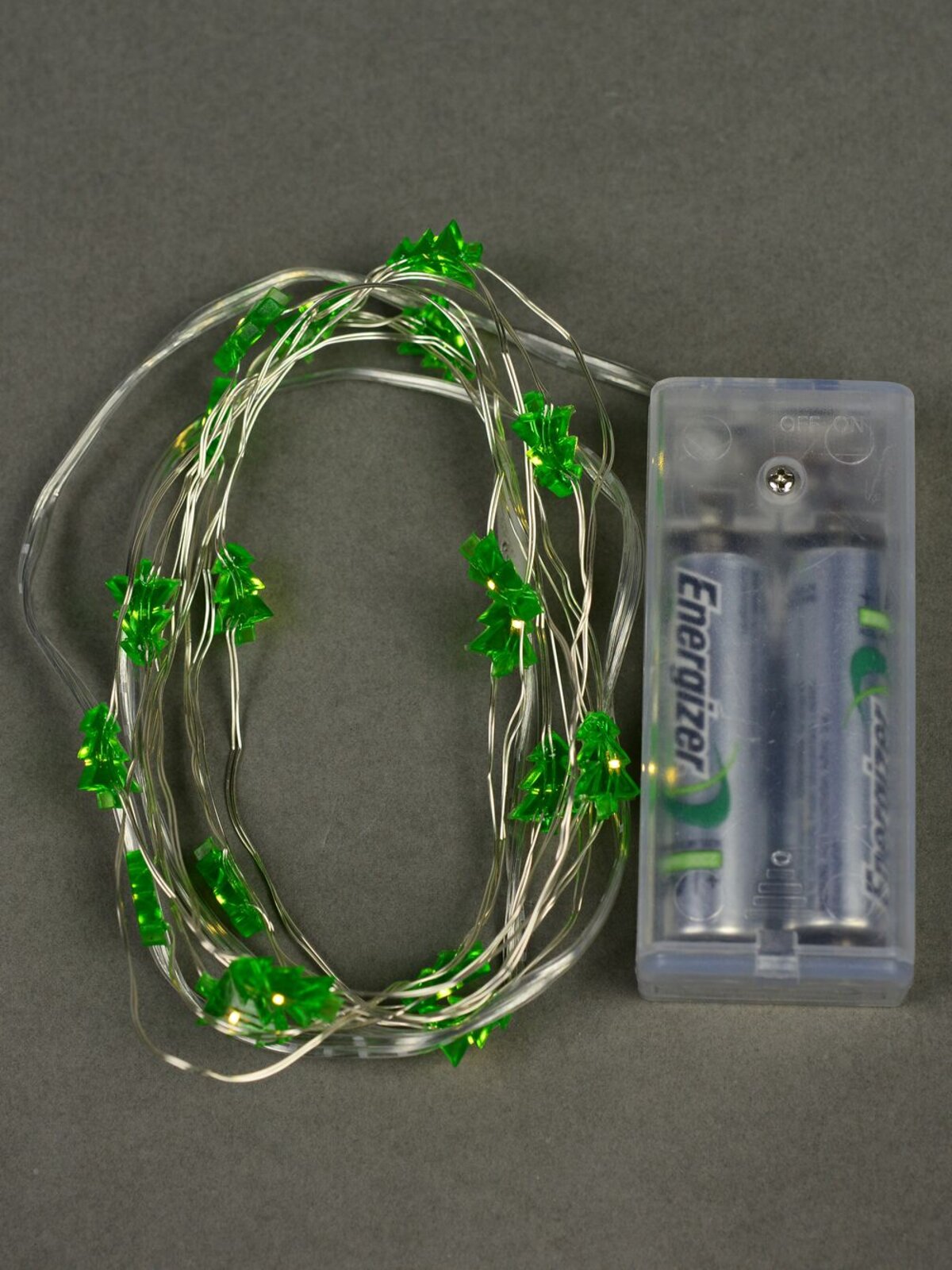 20 Warm White LED Green Christmas Tree Battery String Lights - 1.9m — image 3