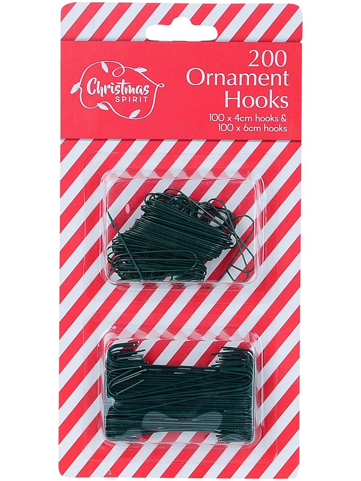 200x 40mm & 60mm Green Christmas Bauble & Ornament Reusable Hangers — image 4