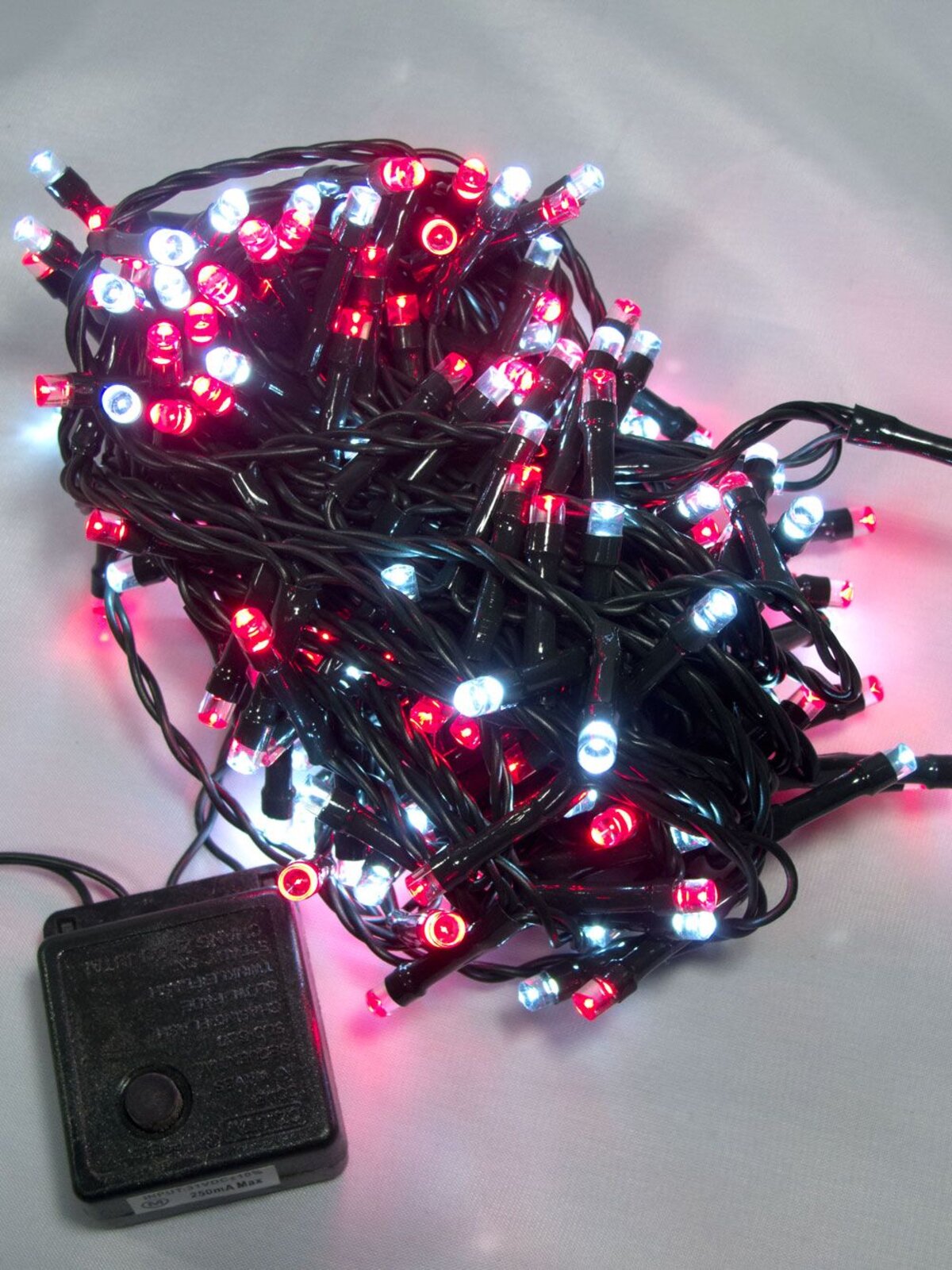 180 Red & Cool White LED Concave Bulb String Lights - 9m — image 4