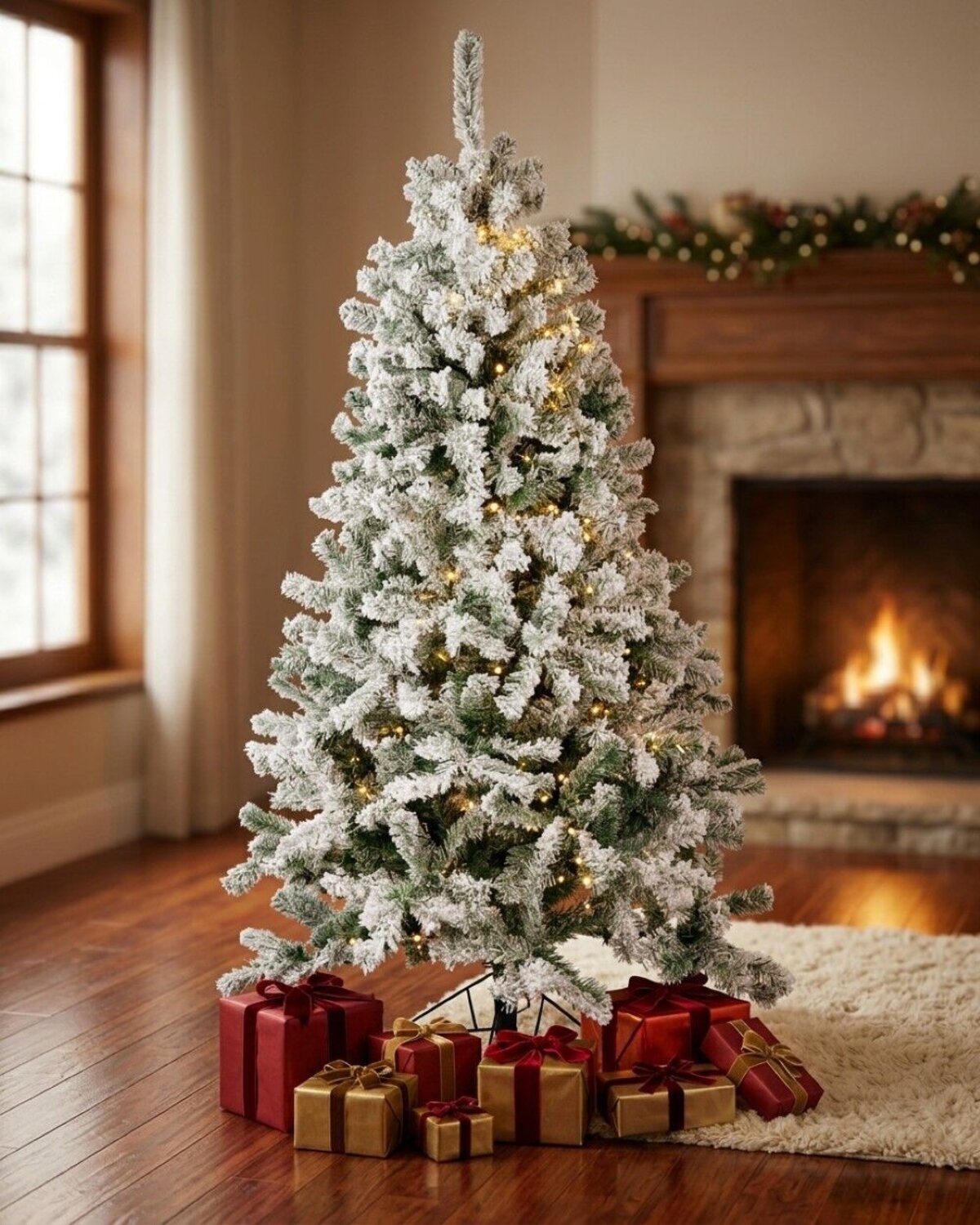 1.8m Dawn White Heavily Flocked Christmas Tree | 598 Tips & Hinged Branches — image 4