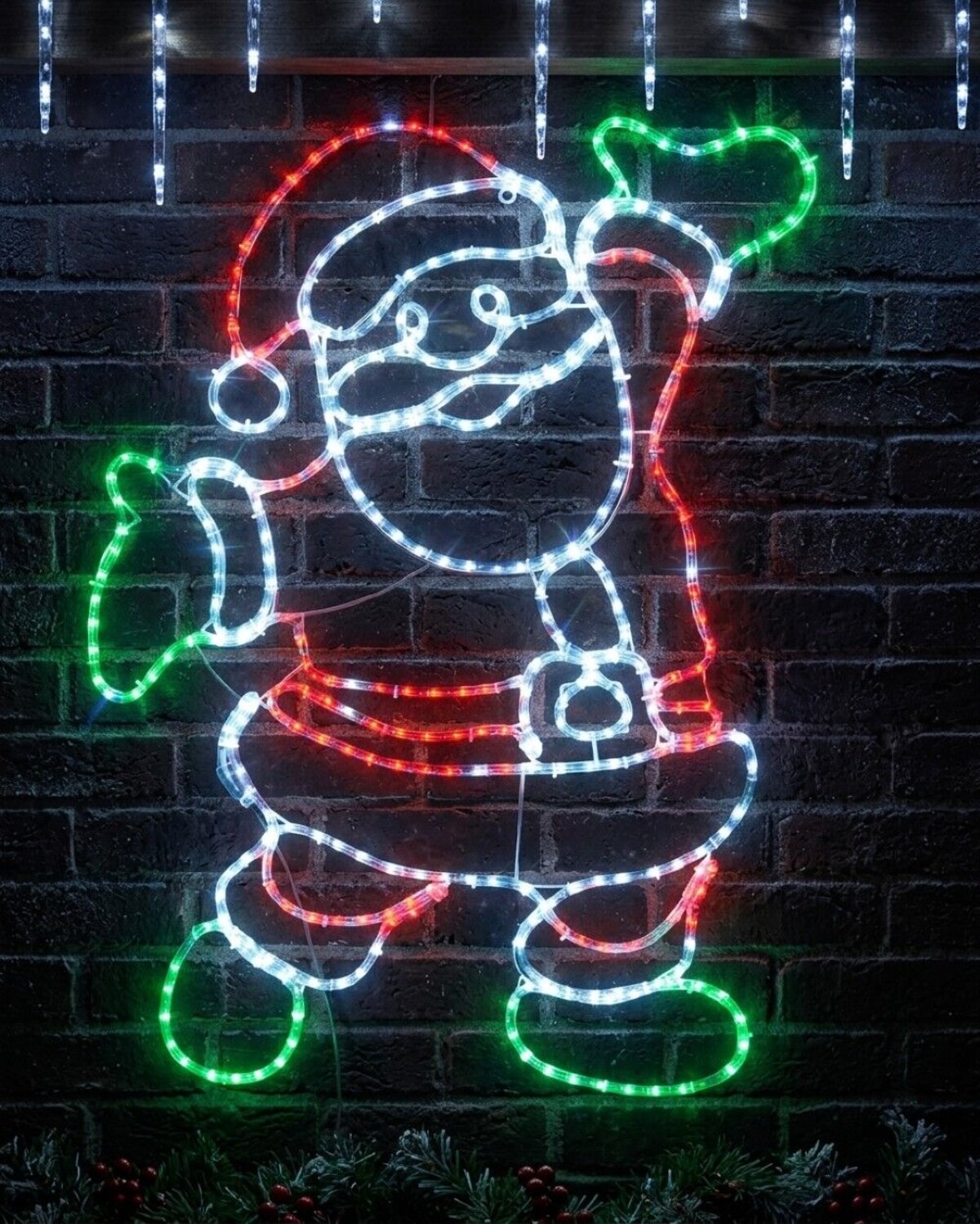 1m Jolly Posing Santa LED Rope Light Silhouette With Twinkle Effect — image 2