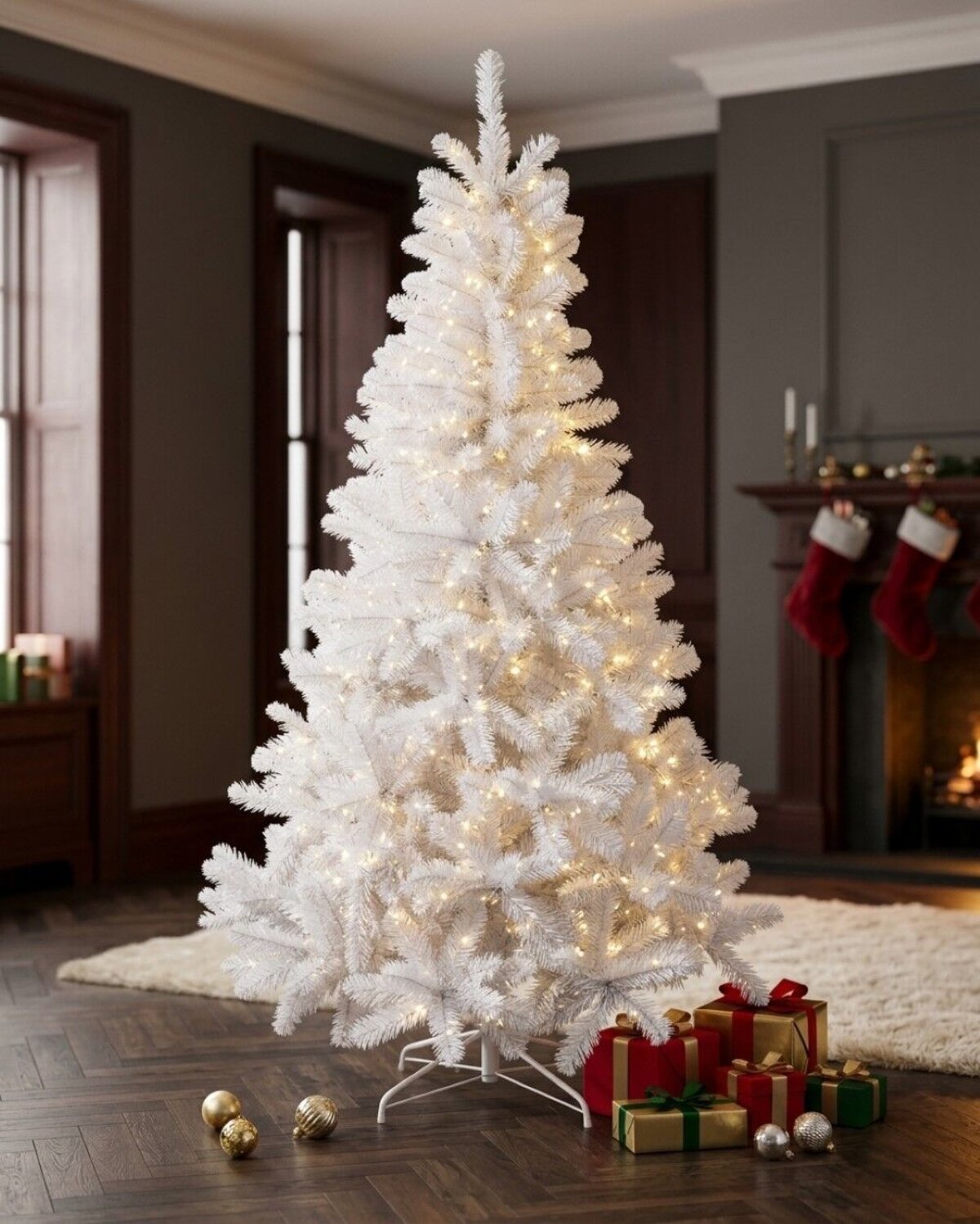 2m Arctic White Artificial Christmas Tree | 770 Tips & Hinged Branches — image 4