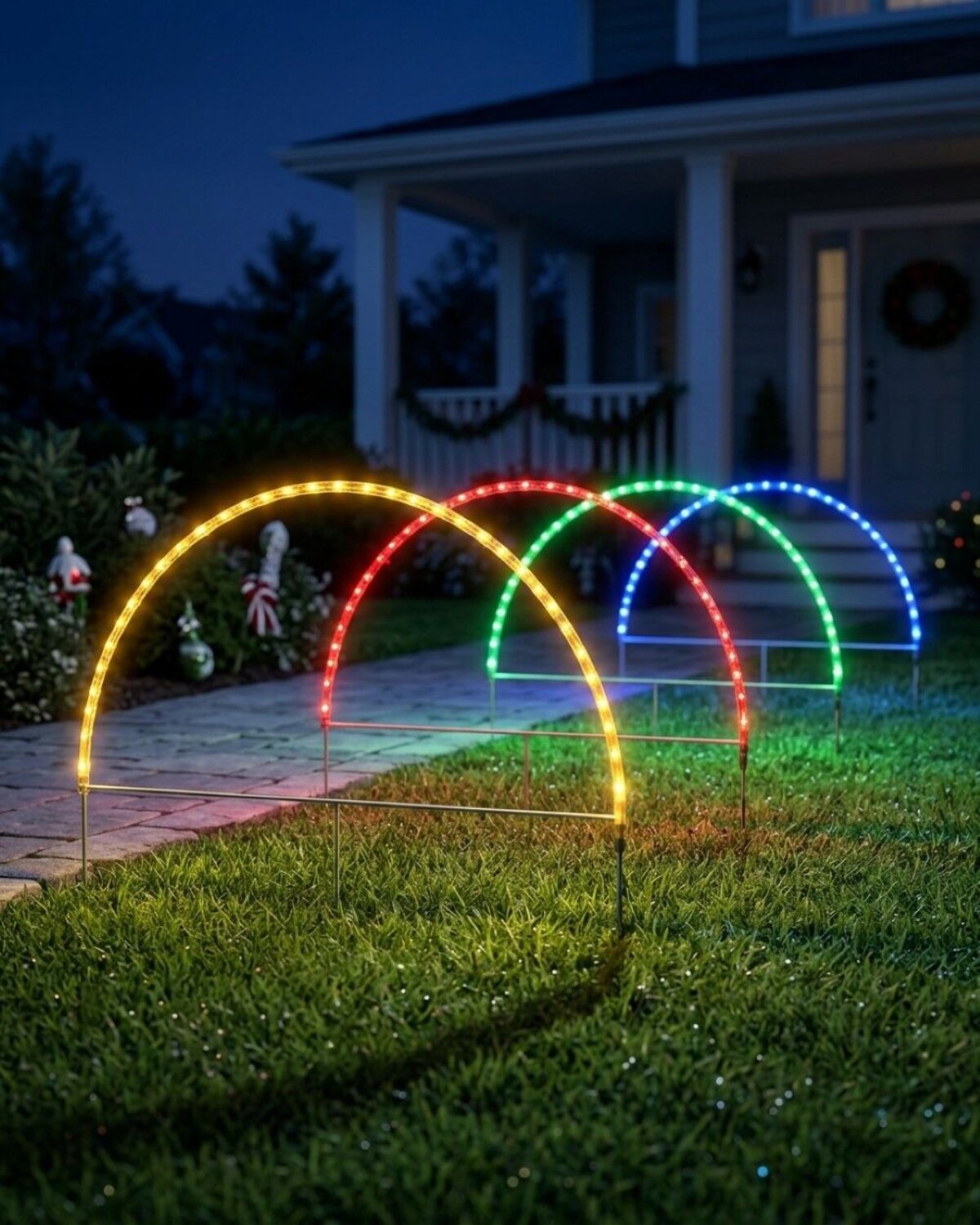 4x LED Christmas Arch Path Lights - Multi Colour Garden Stakes | 83cm — image 2