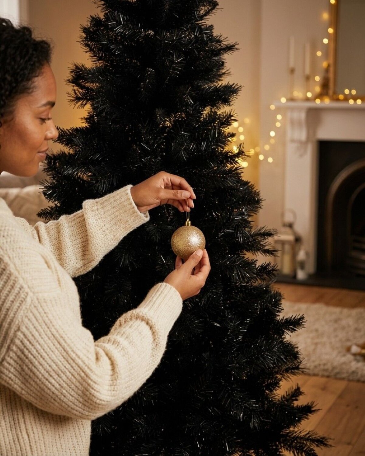 2m Black Balsam Artificial Christmas Tree | 885 Tips & Hinged Branches — image 3