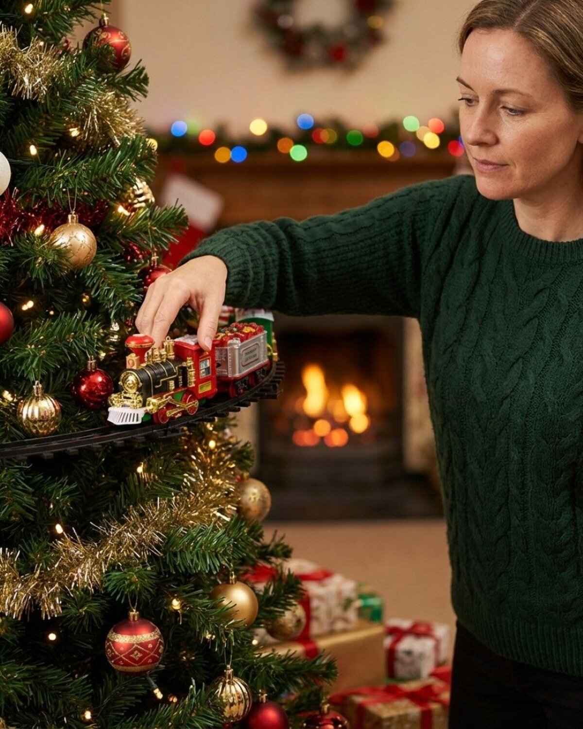 Santa Christmas Train In Your Tree | 12 Piece Set With Headlight & Tree Clamp — image 4