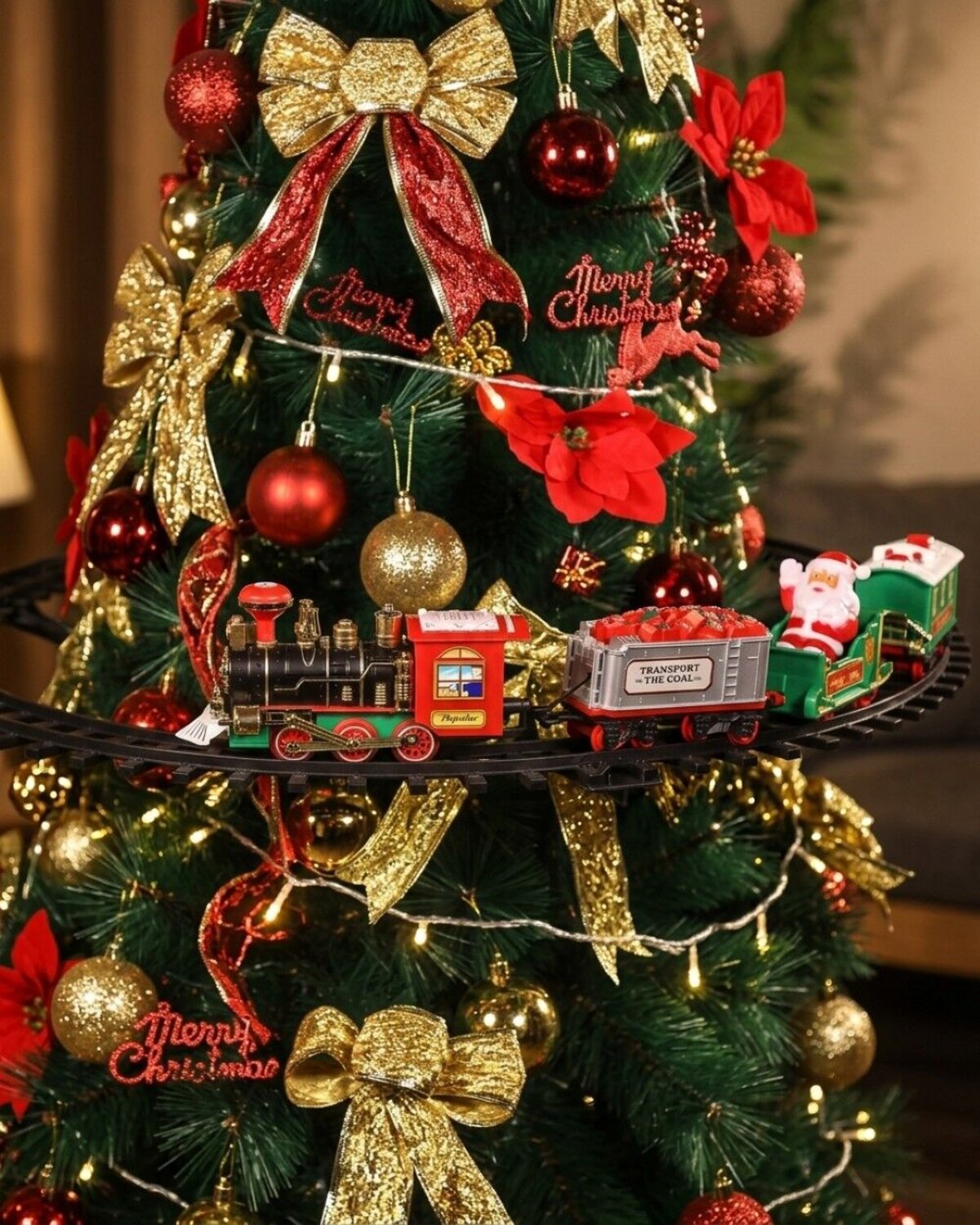 Santa Christmas Train In Your Tree | 12 Piece Set With Headlight & Tree Clamp — image 2