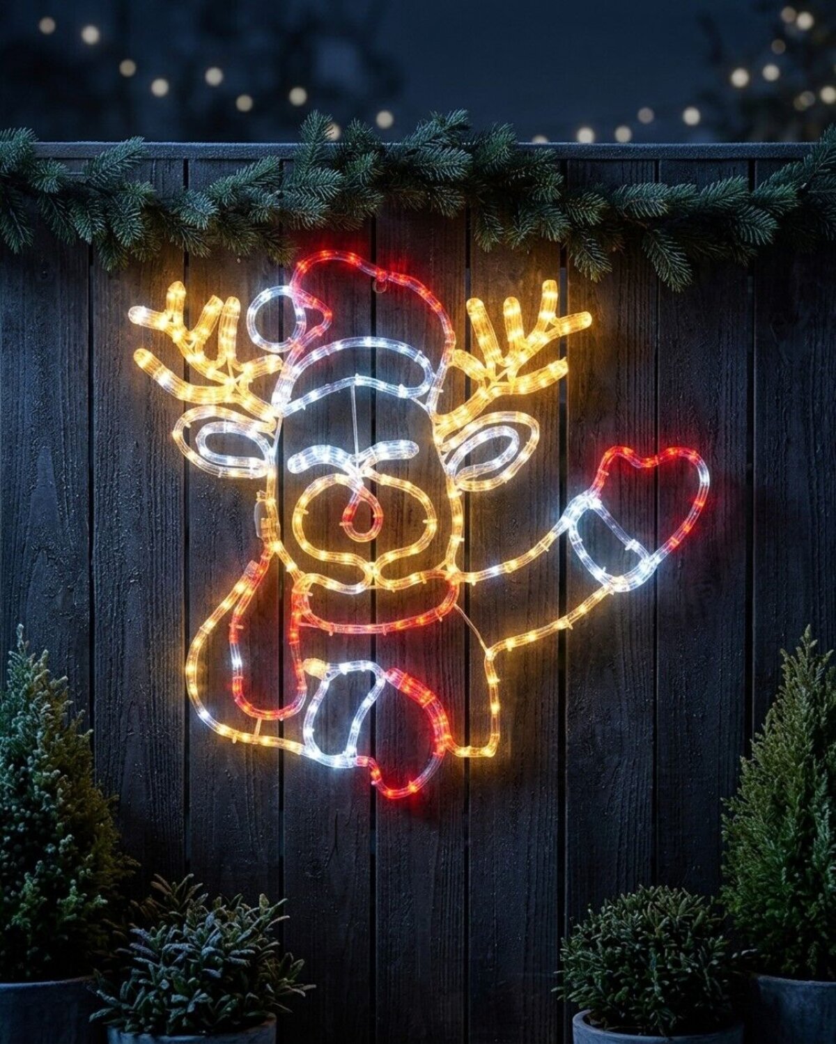 67cm Dynamic Greeting Reindeer Outdoor Christmas LED Light Display — image 2