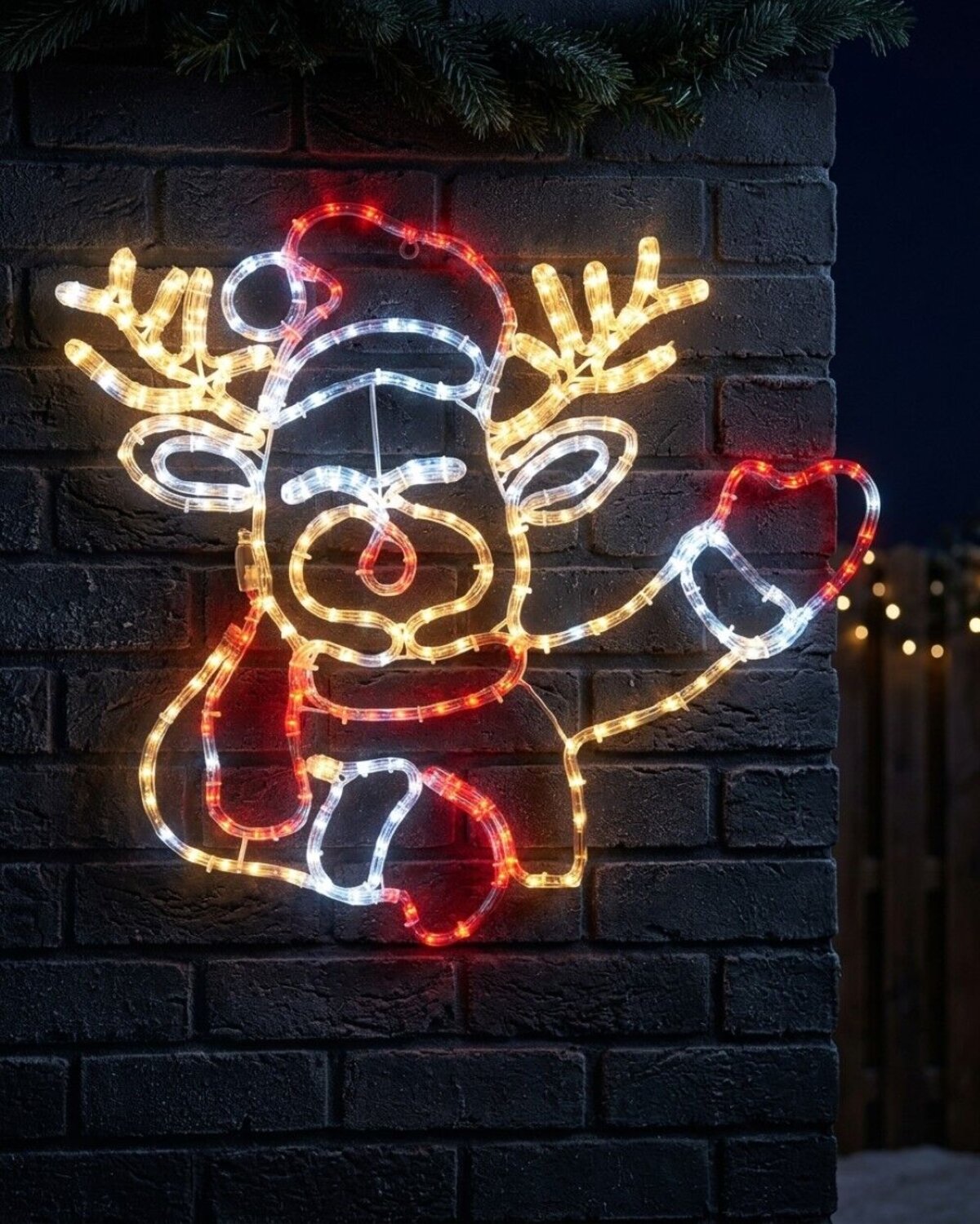 67cm Dynamic Greeting Reindeer Outdoor Christmas LED Light Display — image 4