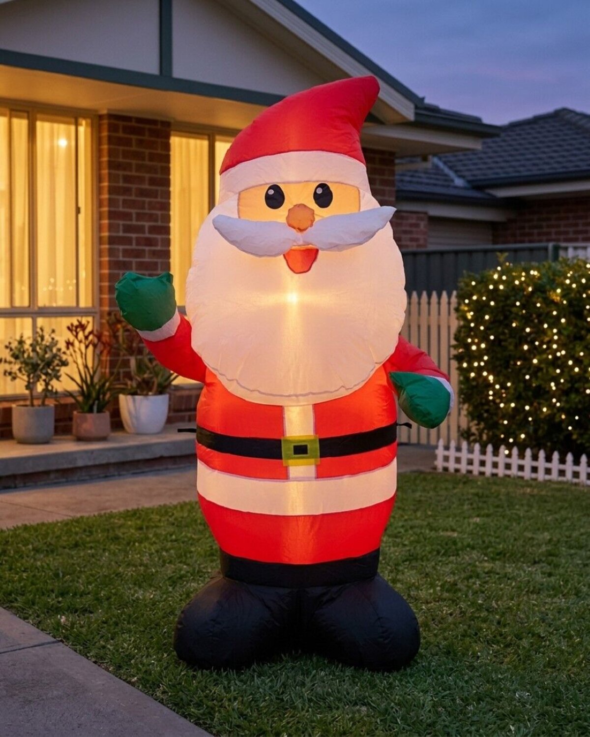 1.2m Cute Greeting Santa | LED Outdoor Inflatable — image 2
