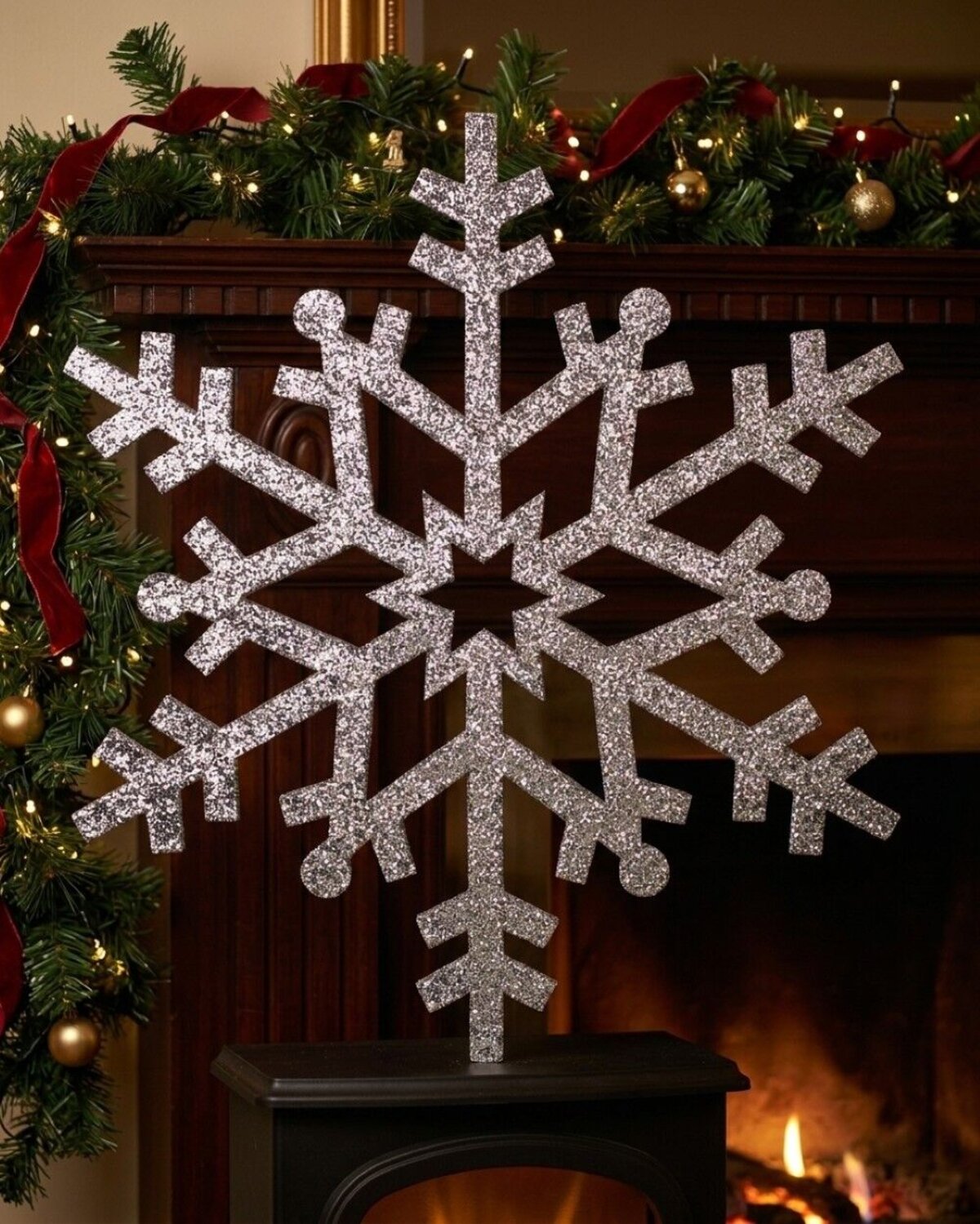 Imperial Silver & Laser Snowflake Large Display Ornament | 80cm — image 4