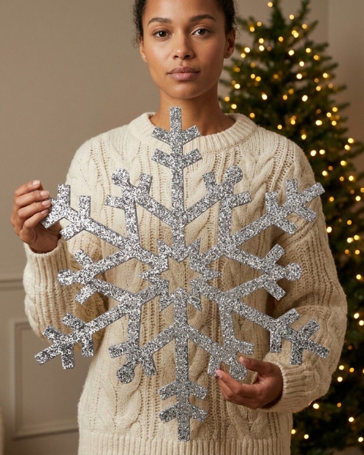 Imperial Silver & Laser Snowflake Large Display Ornament | 80cm — image 3