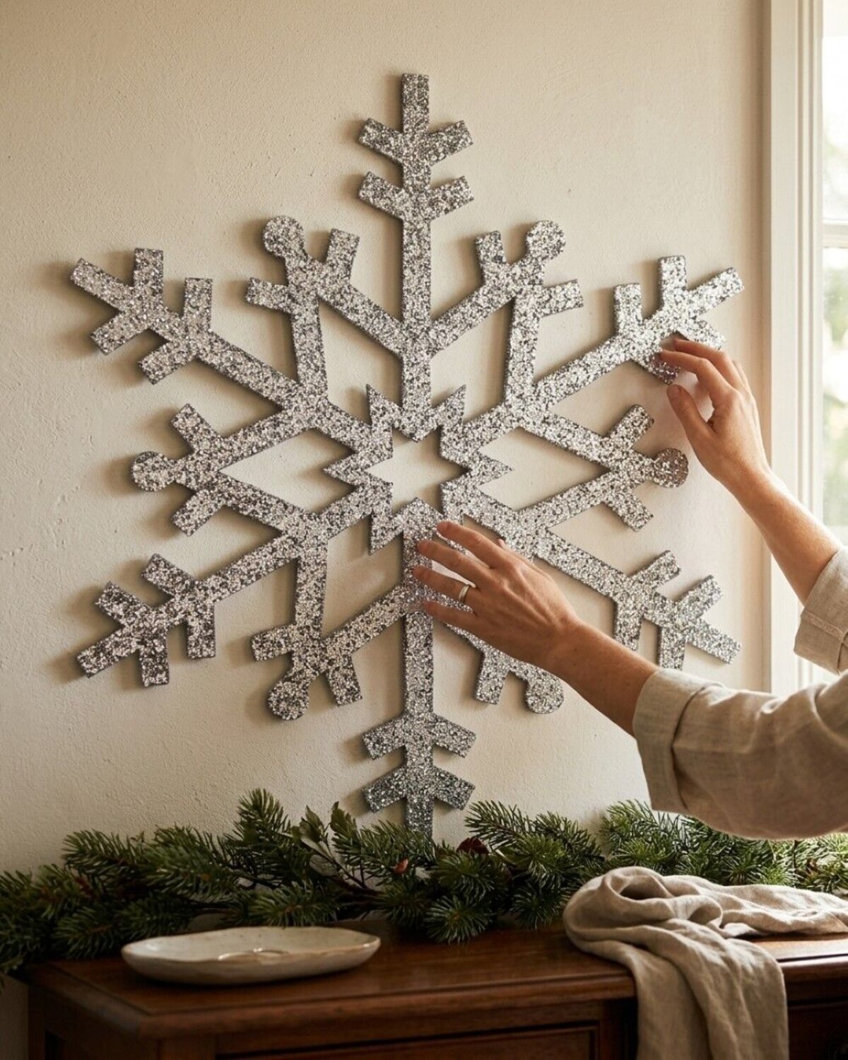 Imperial Silver & Laser Snowflake Large Display Ornament | 80cm — image 2