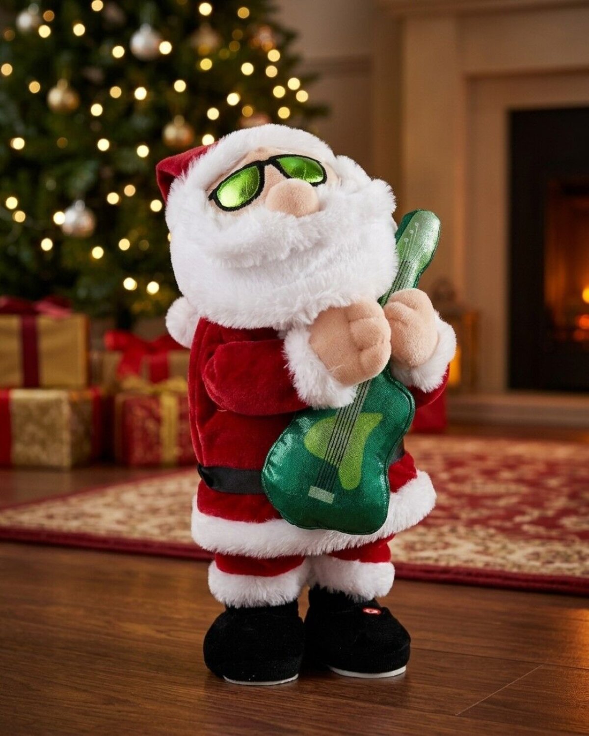 Animated Rockin' Santa Claus With Guitar Playing Run Rudolph Run | 33cm — image 4