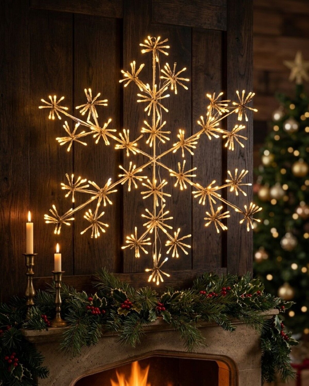 64cm Twinkle Starburst Snowflake Warm & Cool White LED Light Display — image 4