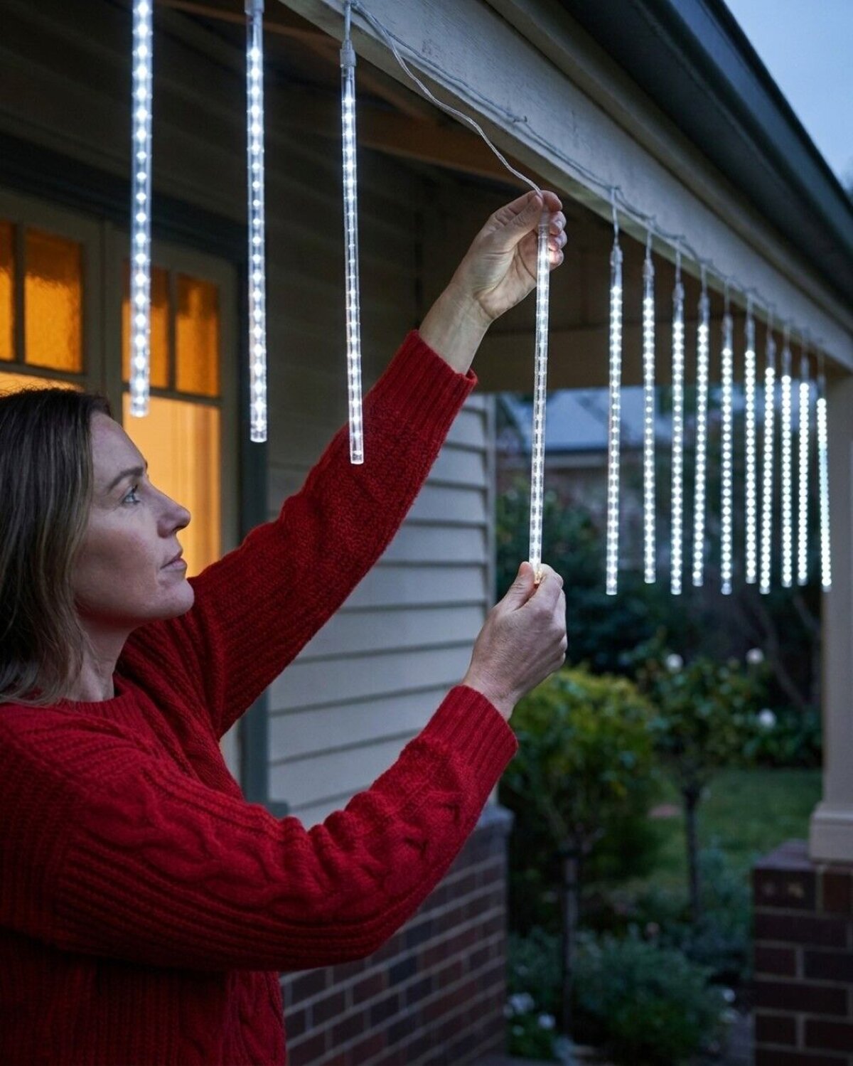 10x Meteor Shower Tube Icicle Lights 540 Snowing Cool White LED | 4.5m — image 3