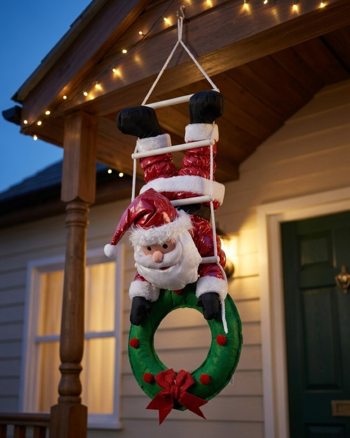 Hanging Santa On Rope Ladder Outdoor Nylon Christmas Decoration | 1.1m — image 2