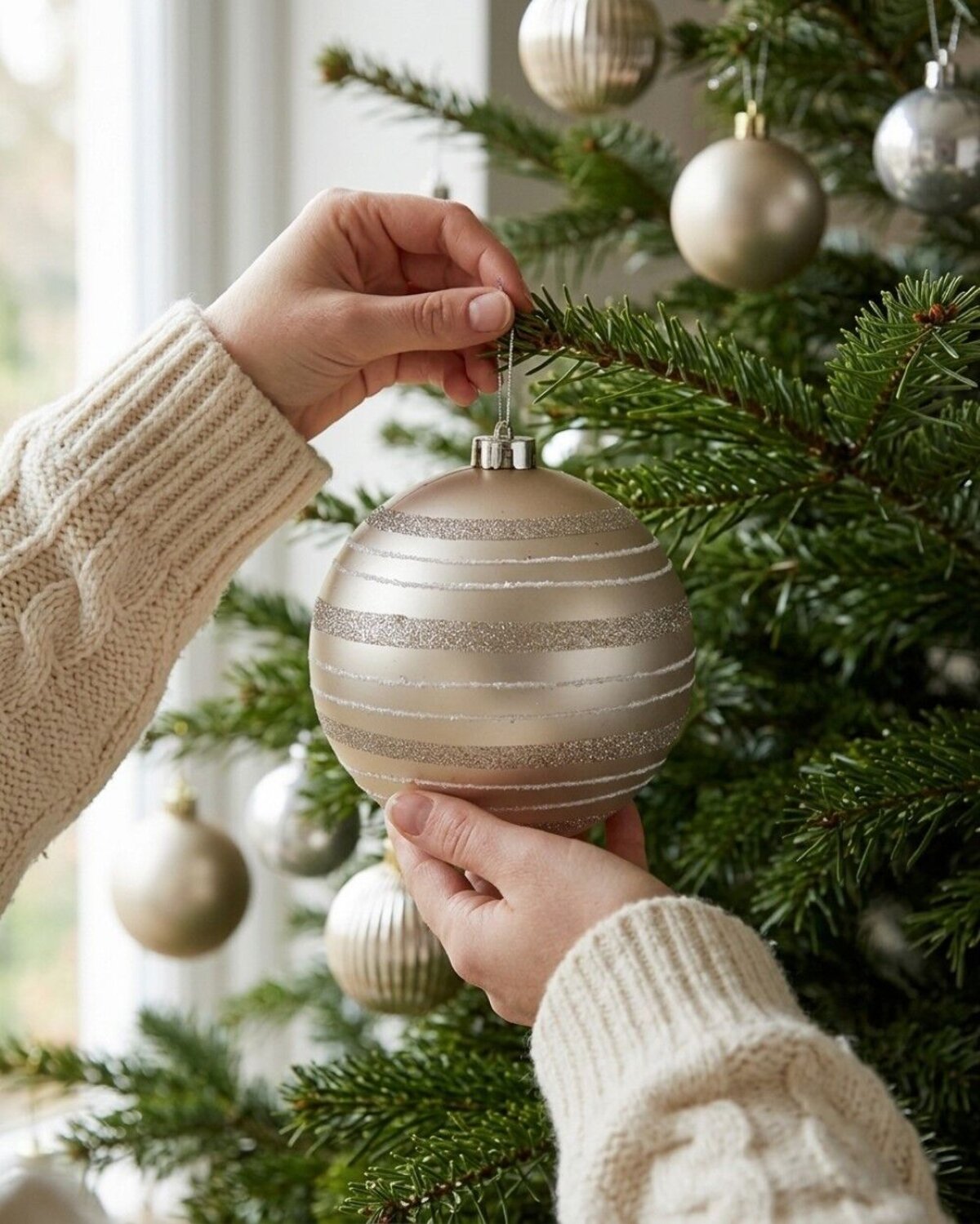 32x Lustrous Platinum Mixed Essential & Grand Baubles | 60mm & 15cm — image 2