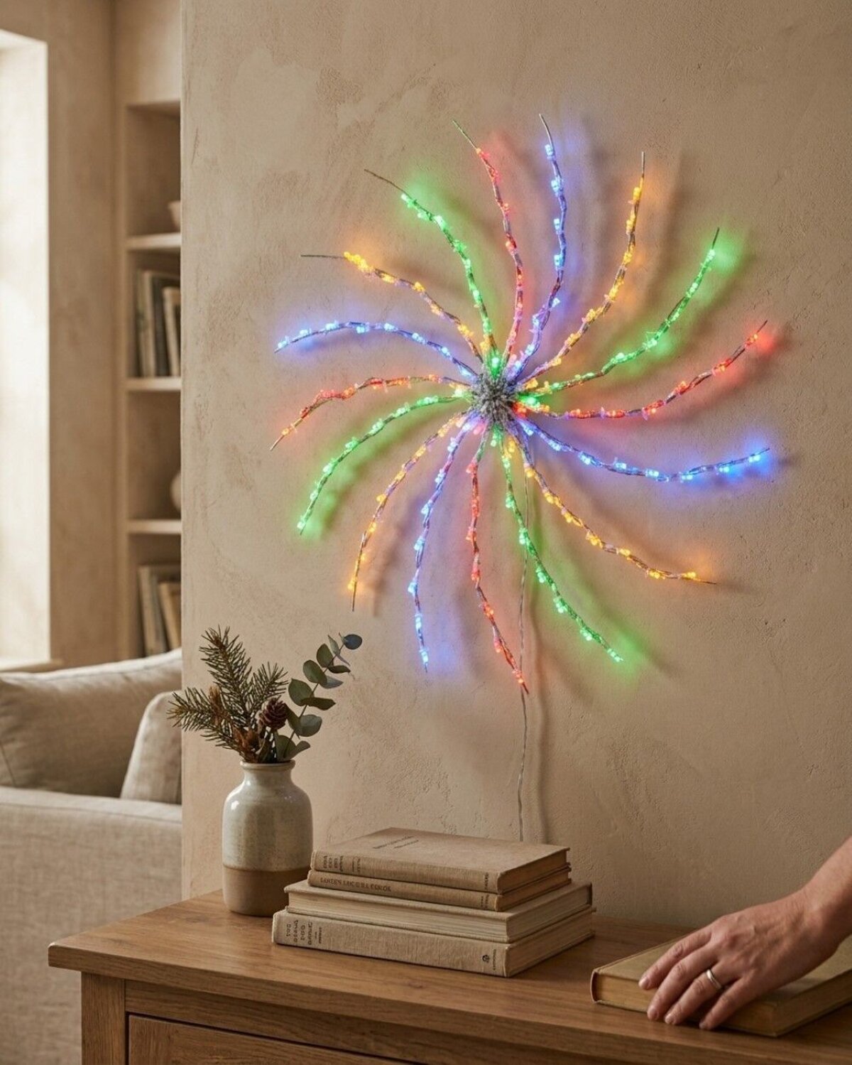 49cm Multi Colour LED Spiral Galaxy Pinwheel Light Display — image 4