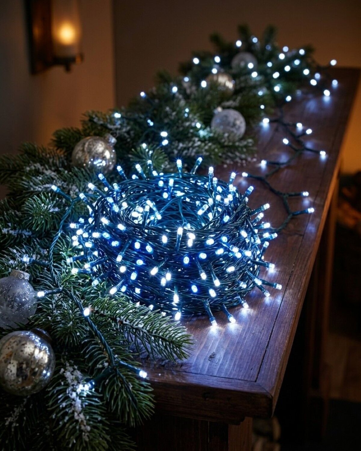 1000 Blue & Cool White LED String Fairy Lights 8 Function With Timer | 50m — image 2