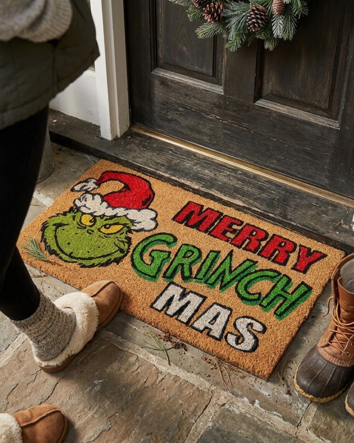 Dr. Seuss The Grinch Doormat | 75cm Merry Grinch Mas Entryway Mat — image 5