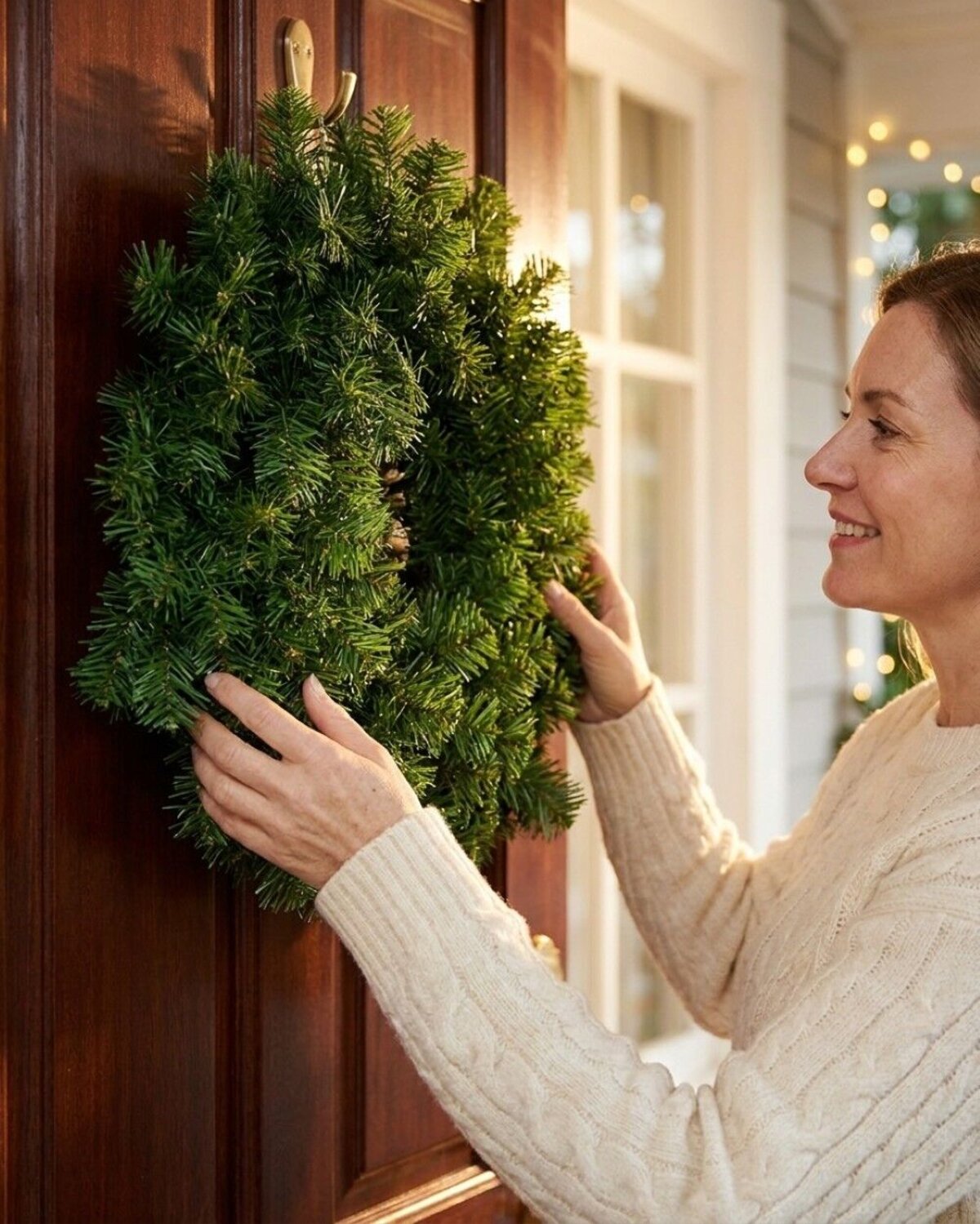 58cm Balsam Fir Evergreen Christmas Wreath | High Density 200 Tips — image 3