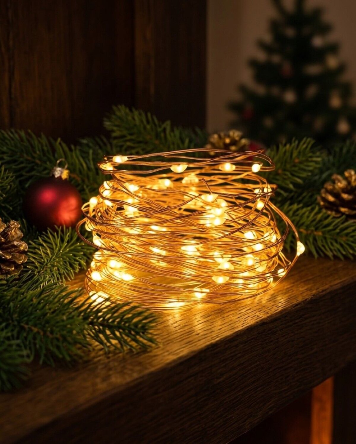 100 Warm White Seed LED String Fairy Battery Lights With Static & Flash | 10m — image 2