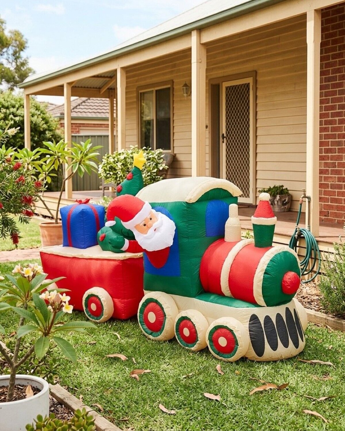 2.4m Santa Express Train Inflatable Display | LED Outdoor Locomotive Scene — image 4
