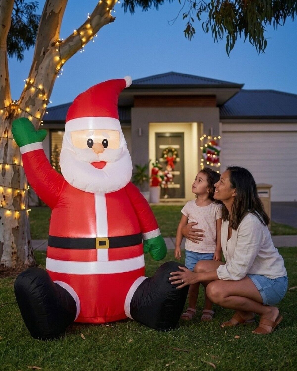 1.8m Jolly Sitting Santa | LED Outdoor Christmas Inflatable — image 3