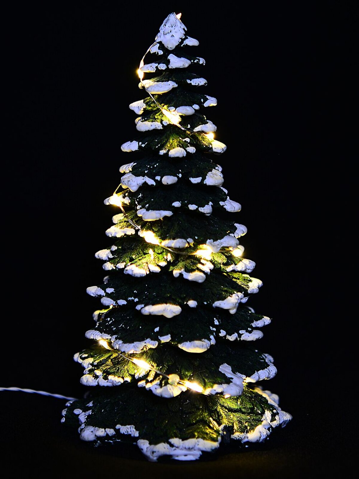 LED Snow Tipped Pine Tree Village Scenery | 17cm — image 5