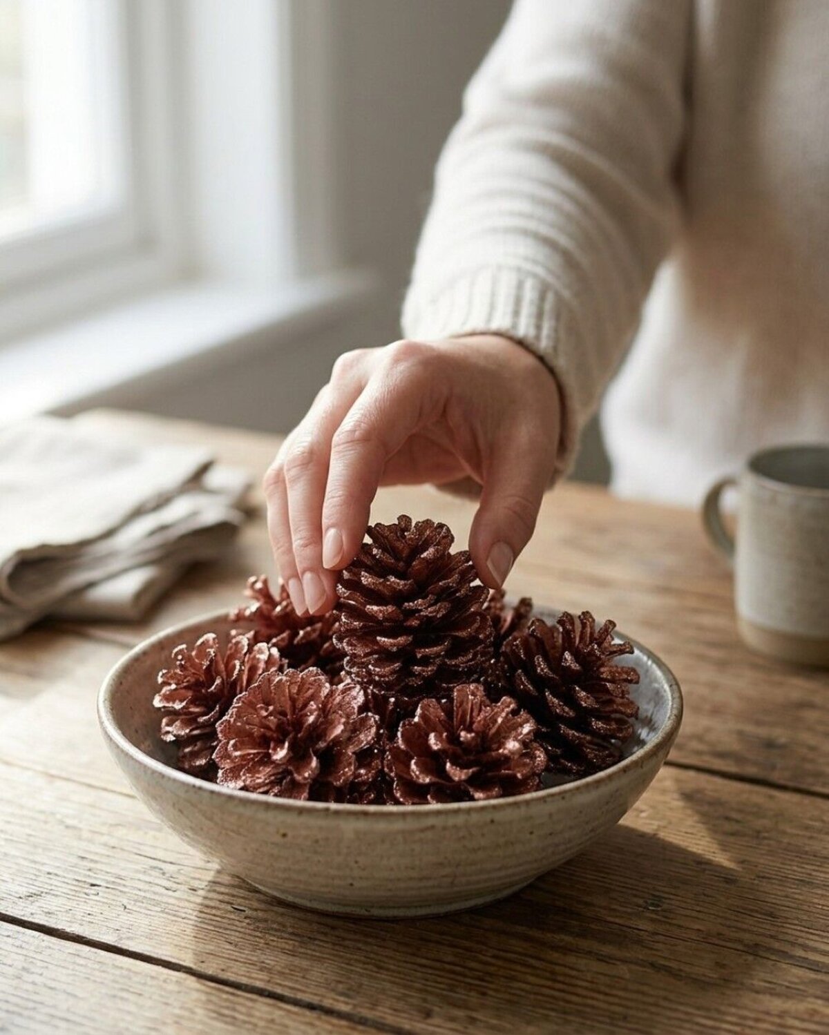 Natural Large Copper Glittered Pinecones | 200g — image 4