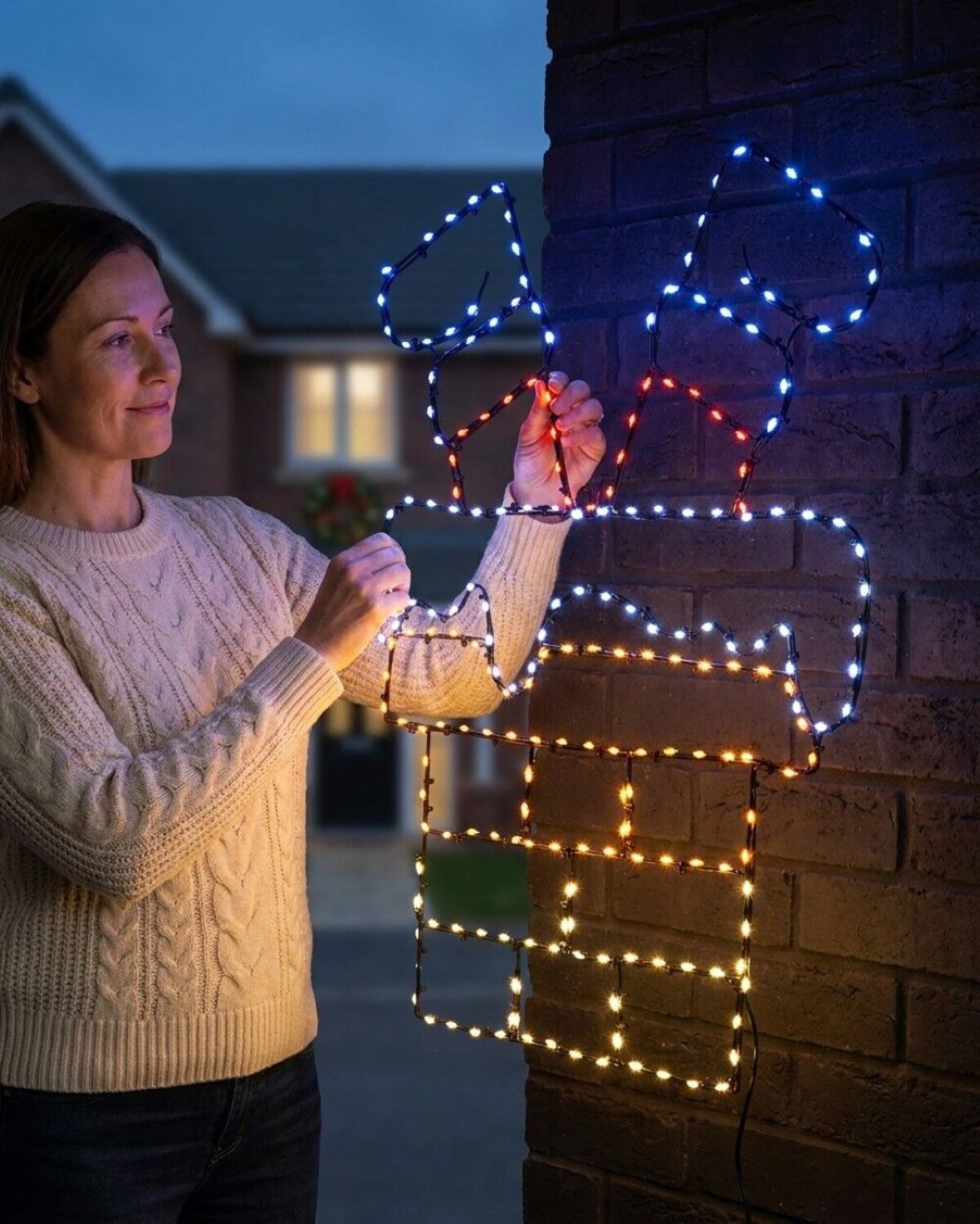 60cm Santa Stuck In Chimney On Black Frame Outdoor LED Light Display — image 3