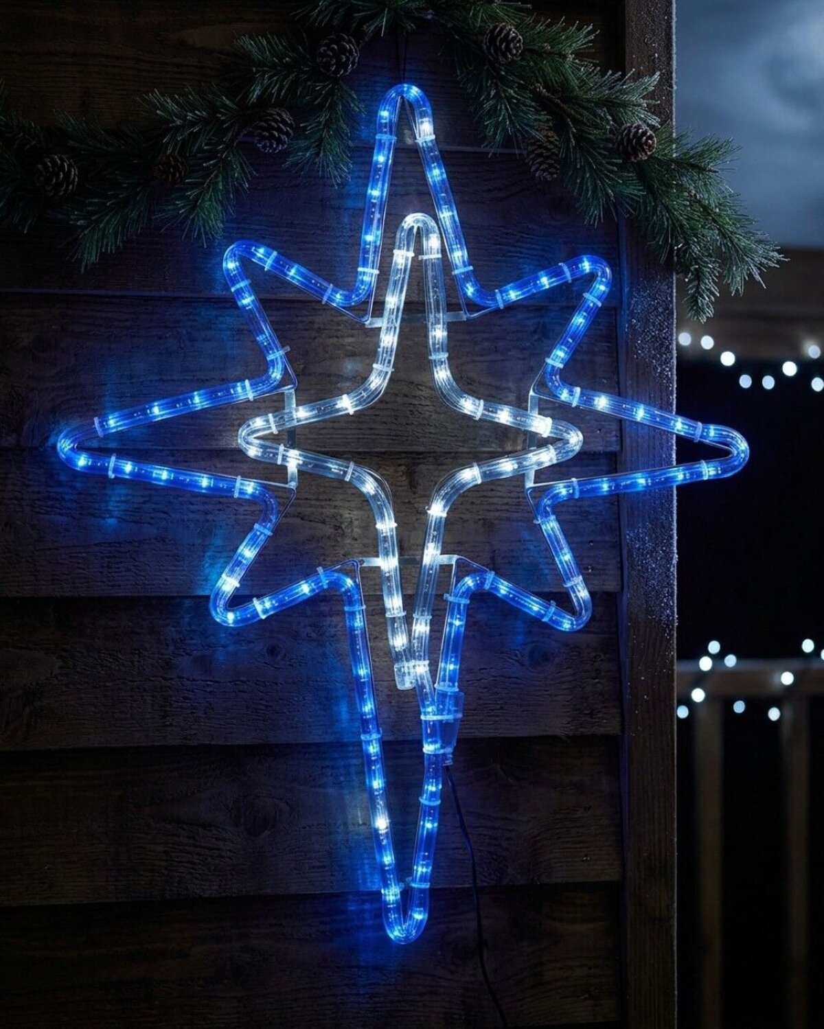 58cm Dynamic Blue & Cool White LED Star Of Bethlehem Outdoor Motif — image 2