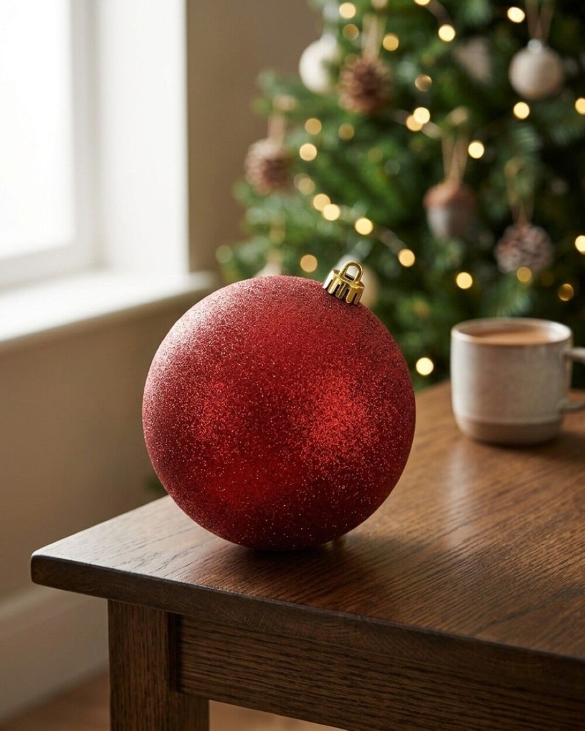 Majestic Red Glitter Large Display Bauble | 20cm — image 4