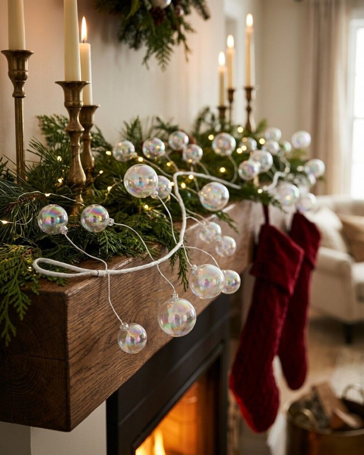 1.8m Iridescent Soap Bubble Christmas Vine Garland | 36 Baubles — image 4
