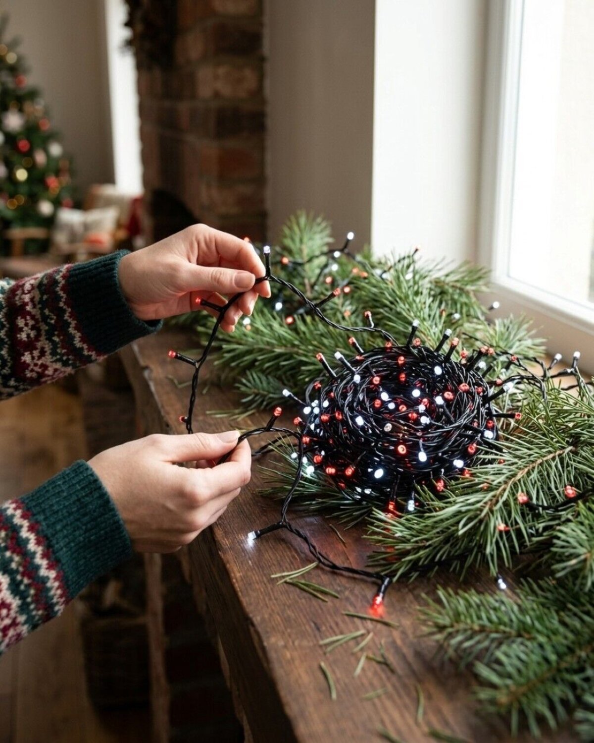 300 Red & Cool White LED String Fairy Lights 8 Function | 15m — image 4