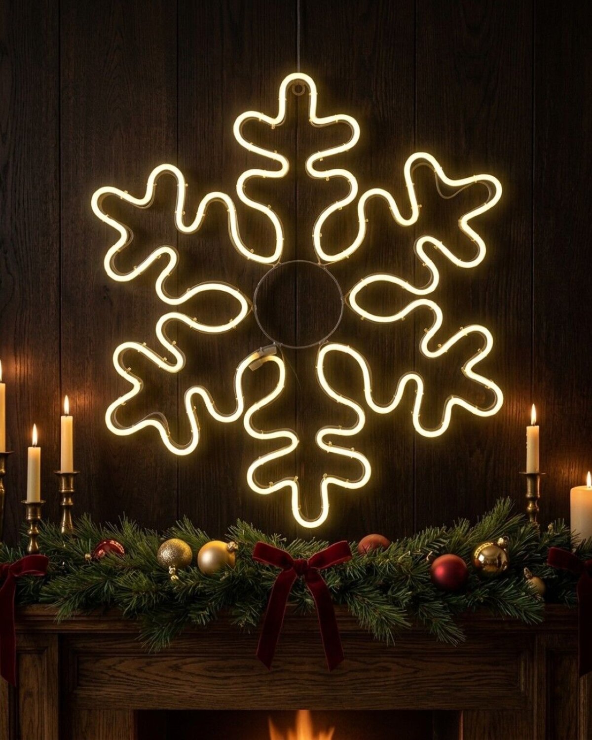 58cm Snowflake Outdoor Christmas Warm White Neon LED Display — image 2