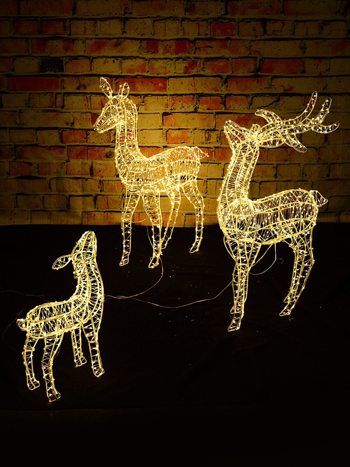 3D Reindeer Family Of 3 Warm White Naked Wire LED Light Display — image 5