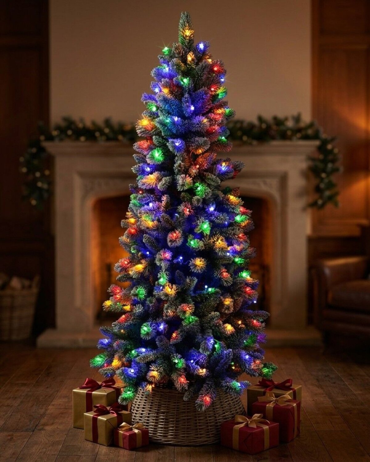 1.8m Ponoka Flocked Dual Colour LED Christmas Tree | 550 Tips & 250 Lights — image 9