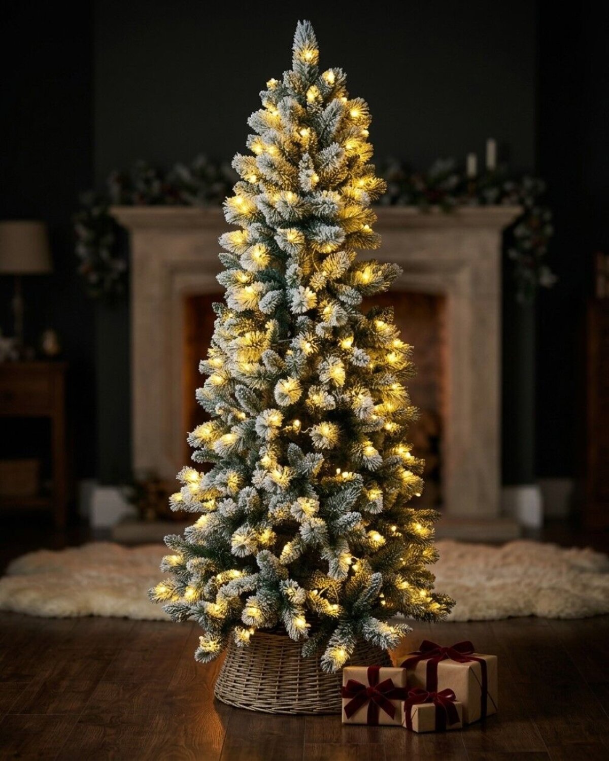 1.8m Ponoka Flocked Dual Colour LED Christmas Tree | 550 Tips & 250 Lights — image 3