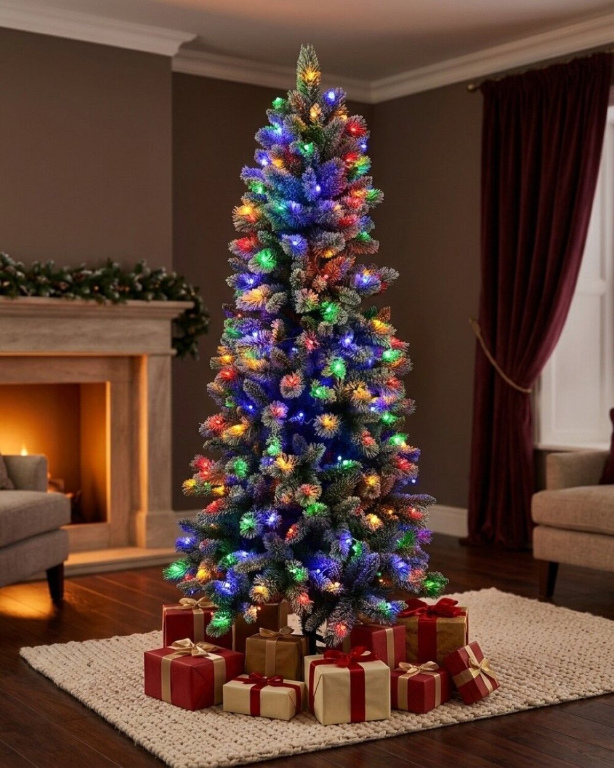 1.8m Ponoka Flocked Dual Colour LED Christmas Tree | 550 Tips & 250 Lights — image 2
