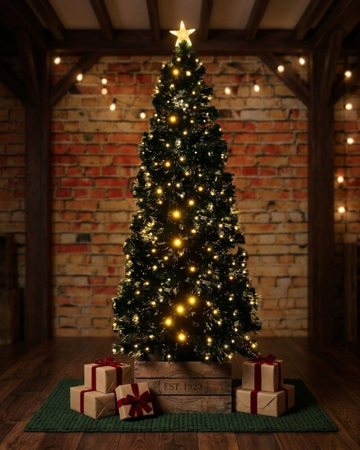 1.8m Radiant Glow Fir Warm White LED & Fibre Optic Christmas Tree | 200 Tips — image 2
