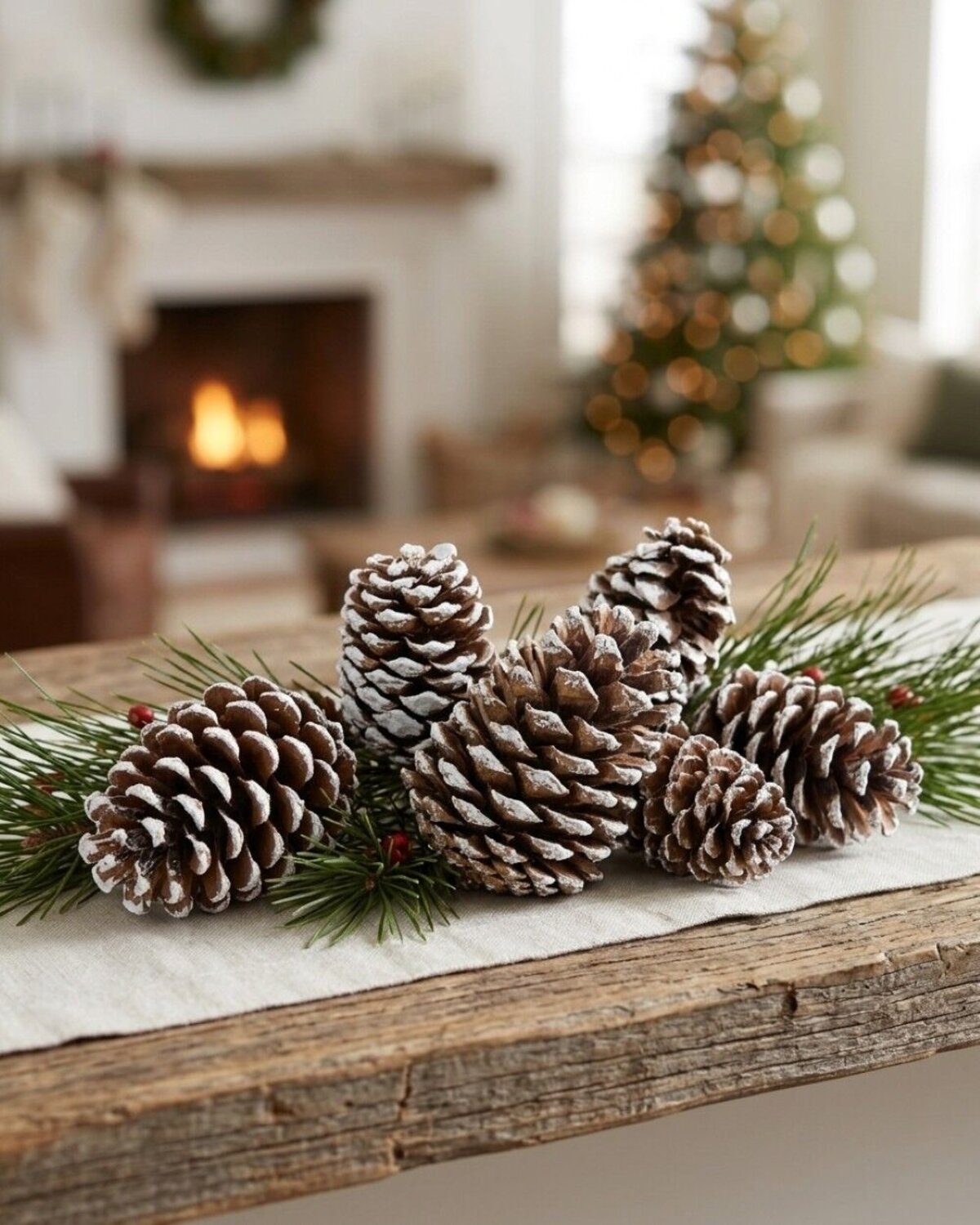 Natural White Snow Frosted Pinecones | 300g — image 4